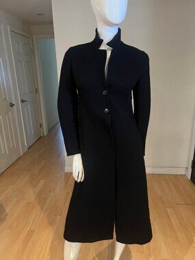 Y2K 2000'S PRADA TEXURED WOOL LONG COAT SIZE 42 / 6 US